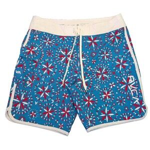 Men's RVCA  4way stretch Performance Board Swim Shorts Black 20" Sz 38